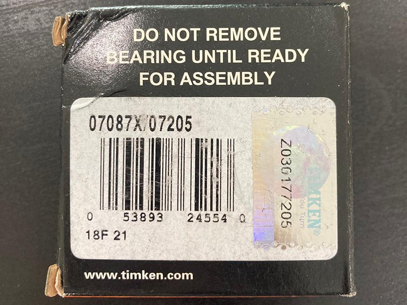 TIMKEN 07087X/07205 inch taper roller bearing